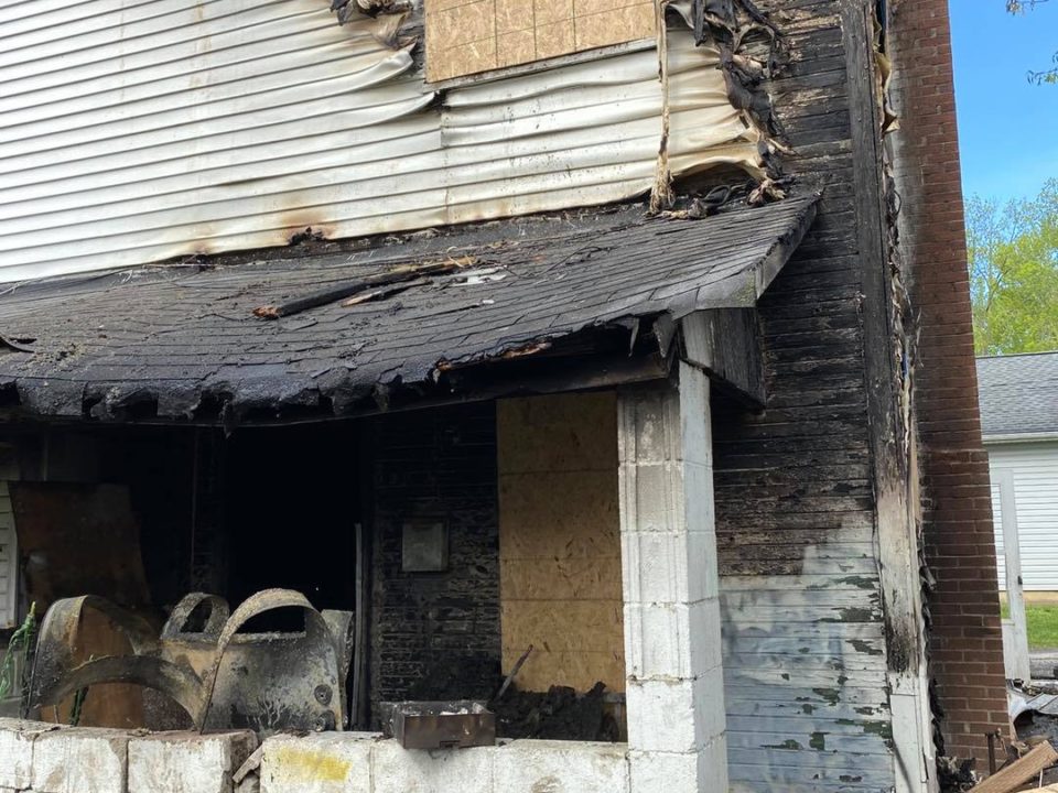 House after Fire. Soot